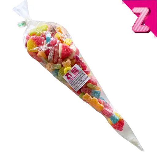 Snoepzakjes met zuur gesuikerde snoep 150g 